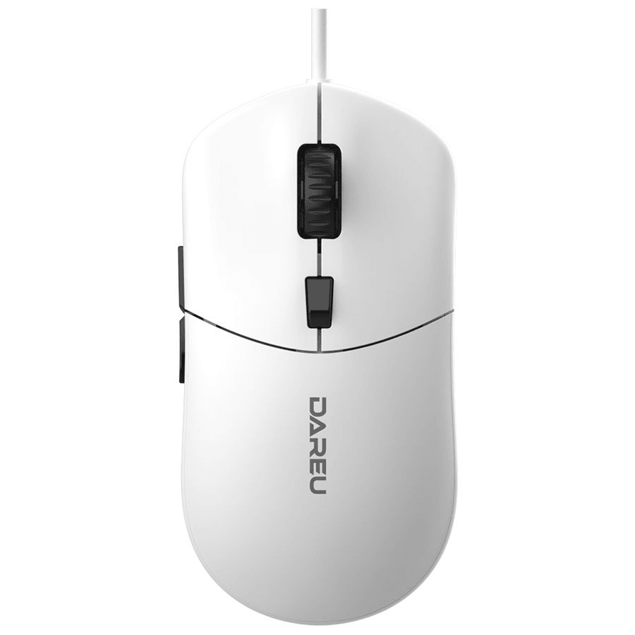 Купить Мышь проводная Dareu LM121 White (белый), DPI 800/1600/2400/6400, тихий щелчок, подсветка RGB, размер 116x35x60мм, 1,8м