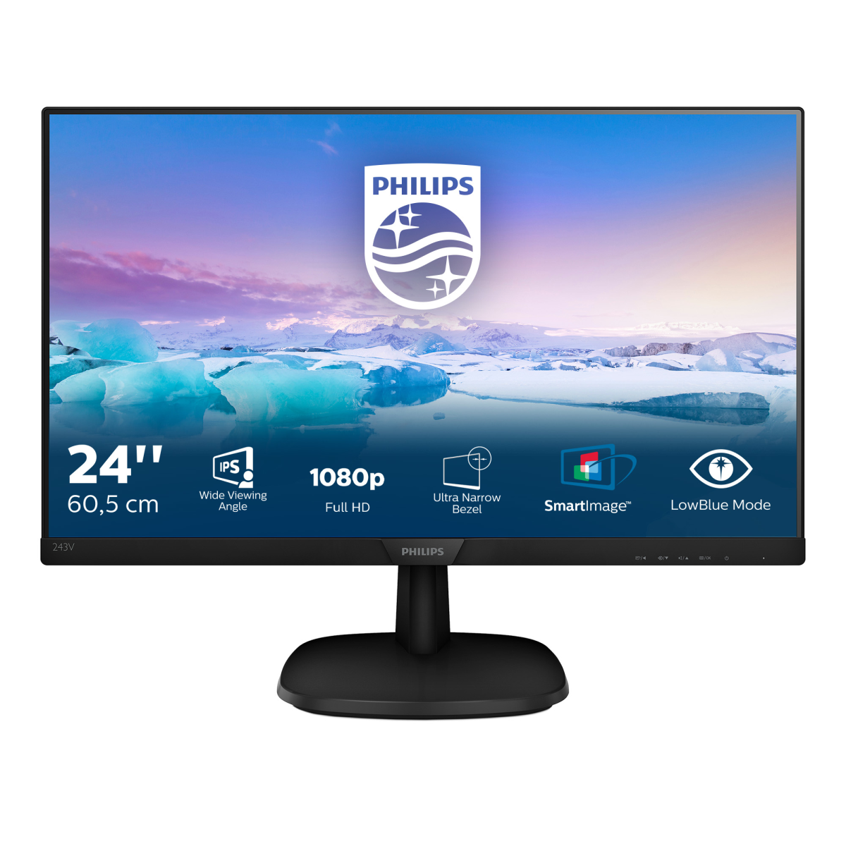 Купить Монитор LCD 23.8'' 16:9 1920х1080(FHD) IPS, nonGLARE, 75 Hz, 250 cd/m2, H178°/V178°, 1000:1, 10М:1, 16.7M, 4ms, VGA, DVI, HDMI, Tilt, Speakers, Black