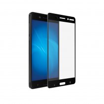 Купить Закаленное стекло с цветной рамкой (fullscreen) для Nokia 6 DF nkColor-01 (black)