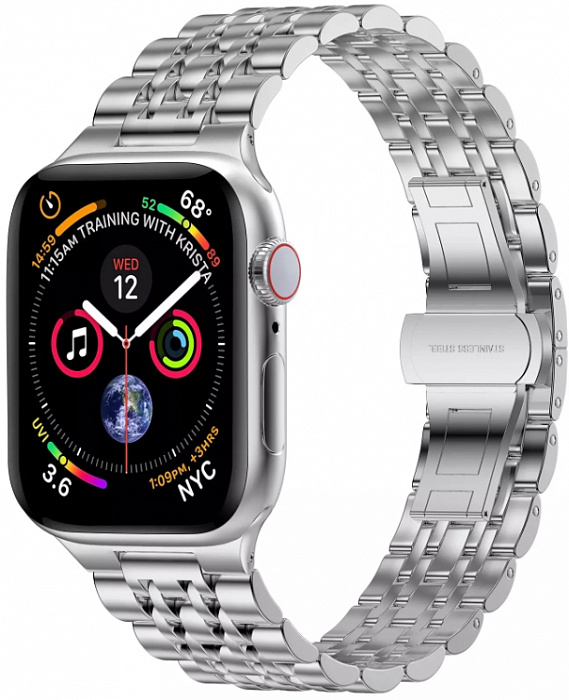 Купить Ремешок Wiwu Seven Beads Steel Band для Apple Watch Series 1-6/SE 42/44 mm (Silver) 1187350