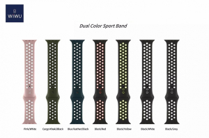 Купить Ремешок Wiwu Dual Color Silicone Band для Apple Watch Series 1-6/SE 42/44 mm (Black/White) 1187355
