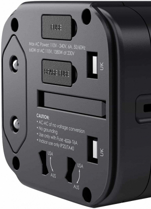 Купить Зарядное устройство AUKEY PA-TA01 Universal Travel Adapter With USB-C and USB-A Ports