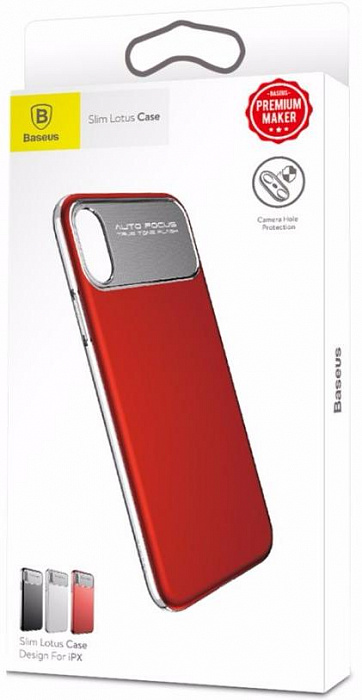 Купить Чехол Baseus Slim Lotus Case (WIAPIPHX-QF09) для Apple iPhone X (Red) 932086