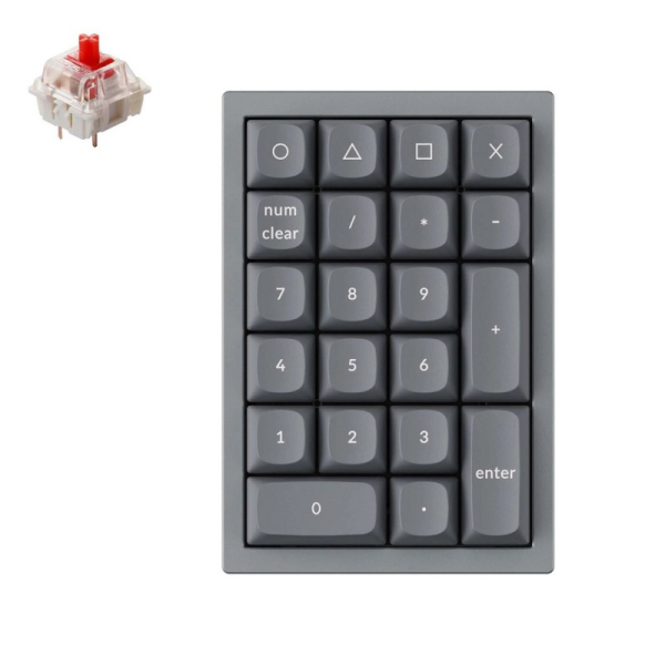 Купить Механическая клавиатура QMK Keychron Q0 (цифровой блок), алюминиевый корпус, RGB подсветка, Gateron G Pro Red Switch, Hot Swap, Grey