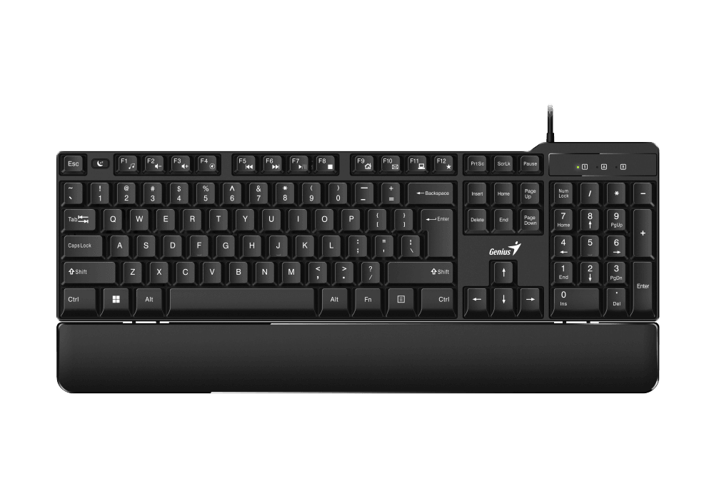 Купить Клавиатура проводная Genius KB-100XP, черная (Black), USB, RU