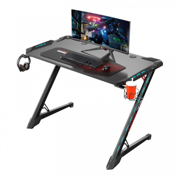 Купить Компьютерный стол Стол для компьютера (для геймеров) Eureka Z1-S Pro c RGB подсветкой, черный