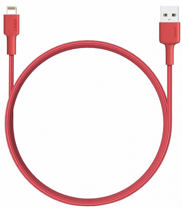 Купить Кабель Aukey MFi Lightning 8 pin Sync and Charging Cable L=1.2m red
