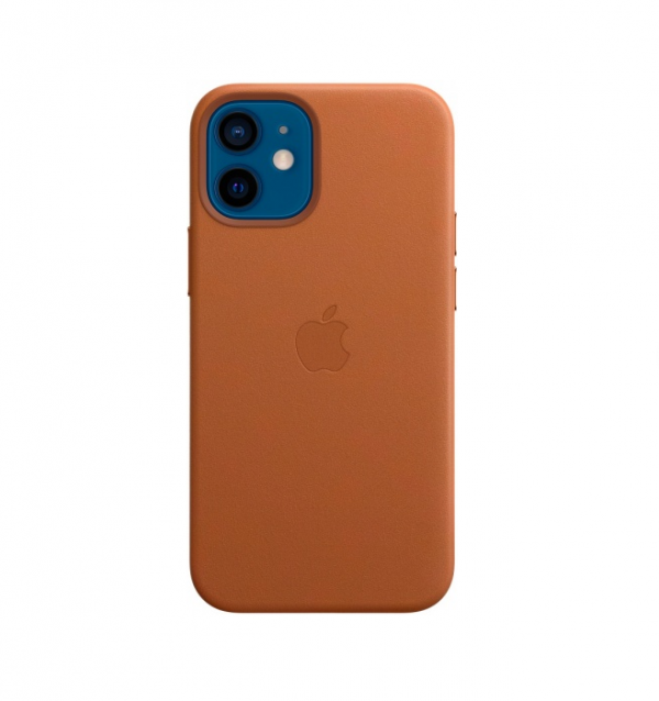 Купить Чехол клип-кейс Apple для IPhone 12 mini Leather Case with MagSafe золотисто-коричневый (MHK93ZE/A)