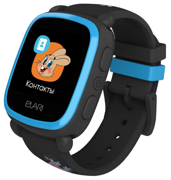 Купить Детские умные часы ELARI KidPhone «Ну, Погоди!» синий/черный