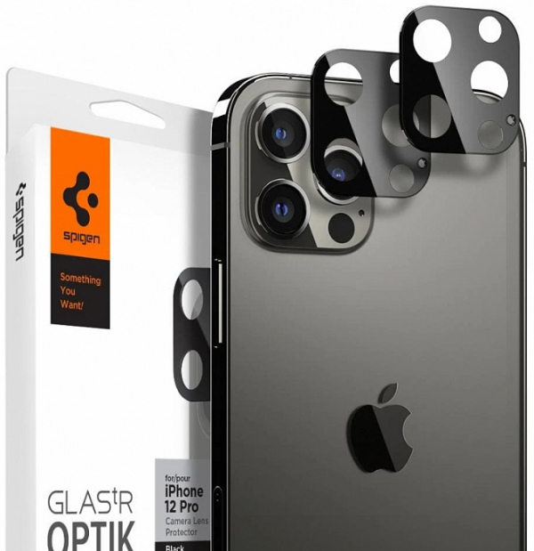 Купить Защитное стекло Spigen GLAS tR OPTIK (AGL01807) для камеры iPhone 12 Pro (Black)