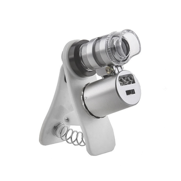 Купить Микроскоп Kromatech 60x мини, с креплением для смартфона, подсветкой (2 LED) и ультрафиолетом (9882-W)