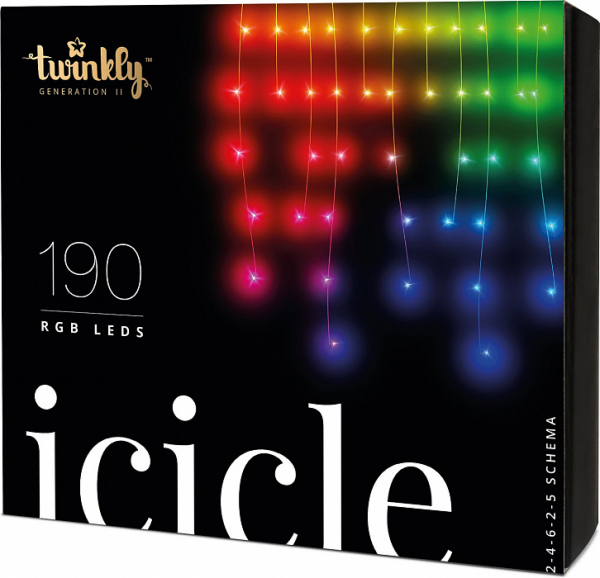 Купить Smart-гирлянда Twinkly Icicle RGB 190 (TWI190STP-TEU)