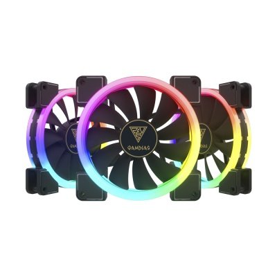 Купить Комплект RGB вентиляторов Gamdias AEOLUS M1-1403R (3x140mm RGB/RC/Hub 6+2/RGB Sync) 9GM-GFM1403)
