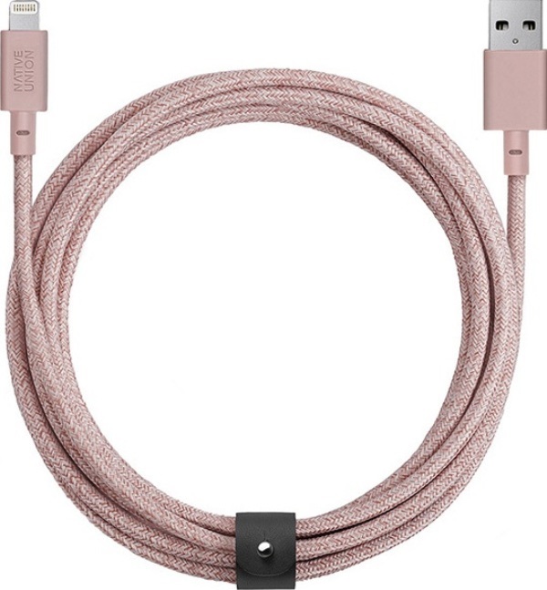 Купить Кабель зарядный Native Union BELT CABLE, размер 3 м., цвет: розовый