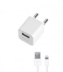 Купить Зарядные устройства Набор Deppa СЗУ USB Компакт1А+ Кабель Apple iPhone 5/iPad mini