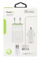 Купить Зарядное устройство Набор Vertex PowerKit СЗУ/АЗУ/Каб. iPhone/iPod/белый