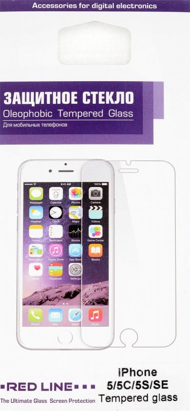 Купить Защитное стекло Red Line для IPhone 5/5C/5S/SE tempered glass