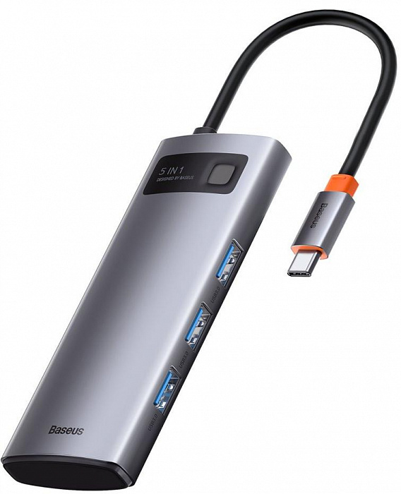 Купить USB-концентратор Хаб Baseus Metal Gleam Series 5-in-1 CAHUB-CX0G (Space Grey)