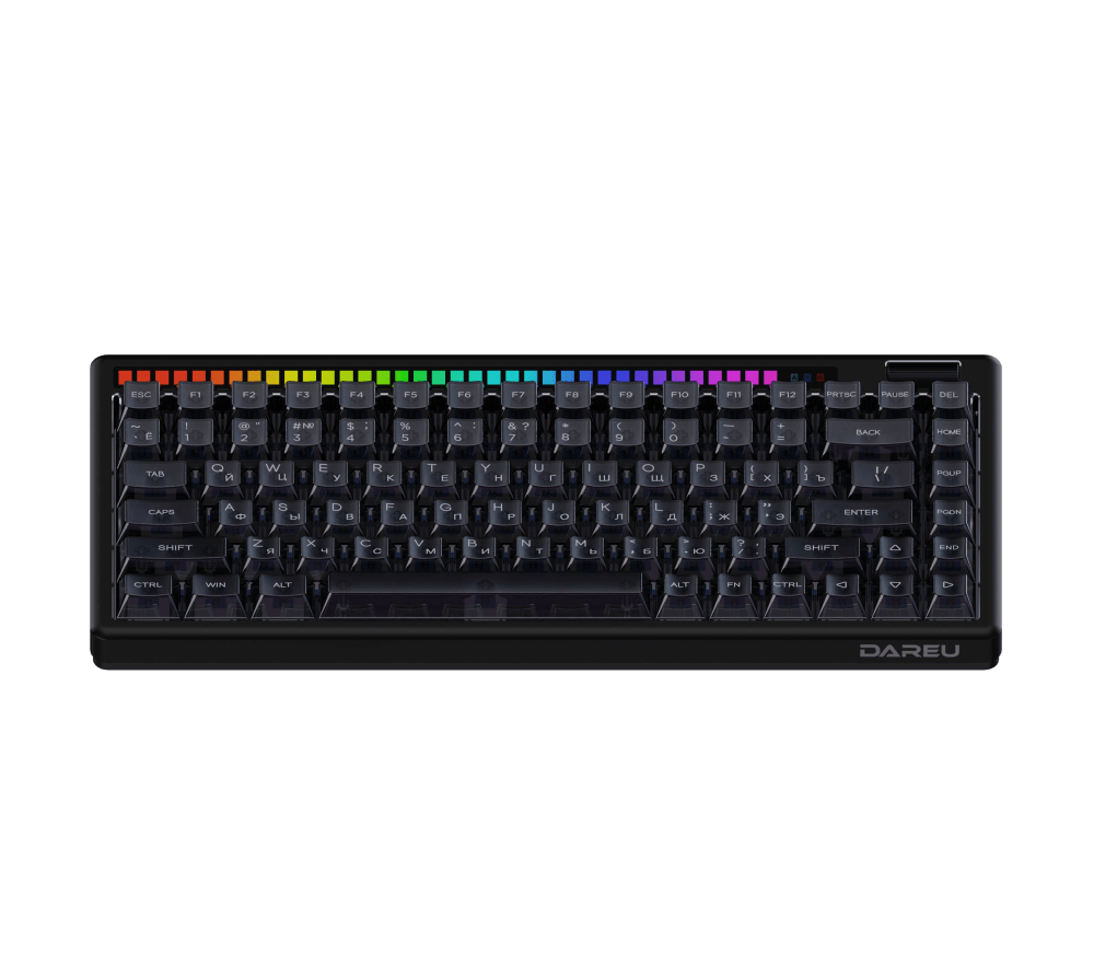Купить Клавиатура механическая беспроводная Dareu A84 Pro Black (черный), 84 клавиши, switch BlueSky V3 (linear), подсветка RGB,  подключение проводное+Bluetooth+2.4GHz, аккумулятор 2000mAh