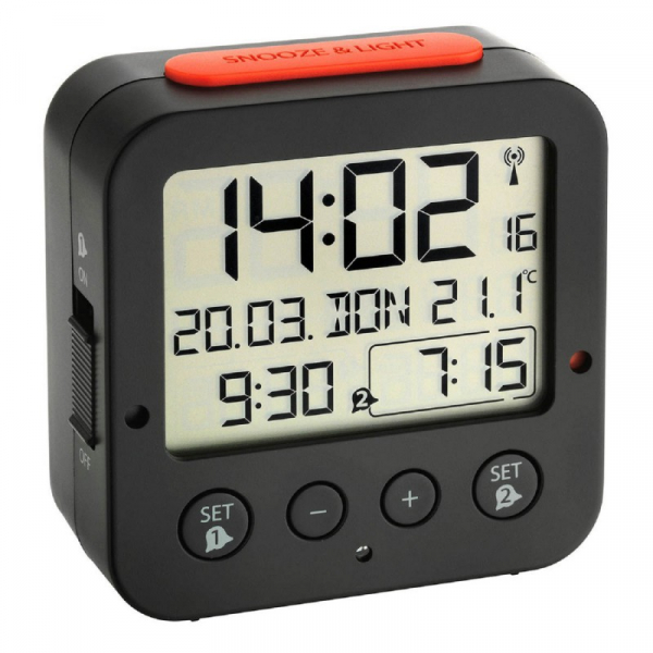 Купить Часы Цифровой радиоуправляемый Будильник TFA 60.2528.01, черный
