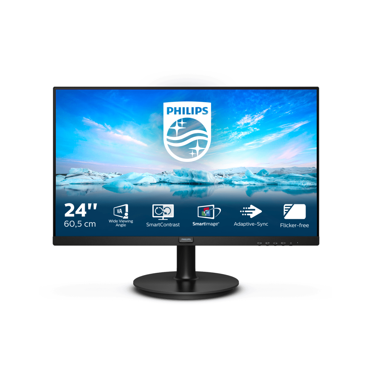 Купить Монитор LCD 23.8'' 16:9 1920х1080(FHD) VA, nonGLARE, 75 Hz, 250 cd/m2, H178°/V178°, 3000:1, 16.7M, 4ms, VGA, HDMI, DP, Tilt, Speakers, Black