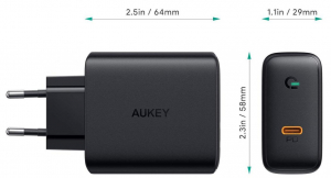 Купить Сетевое зарядное устройство AUKEY 60W PD Wall Charger with GaN Power Tech Black