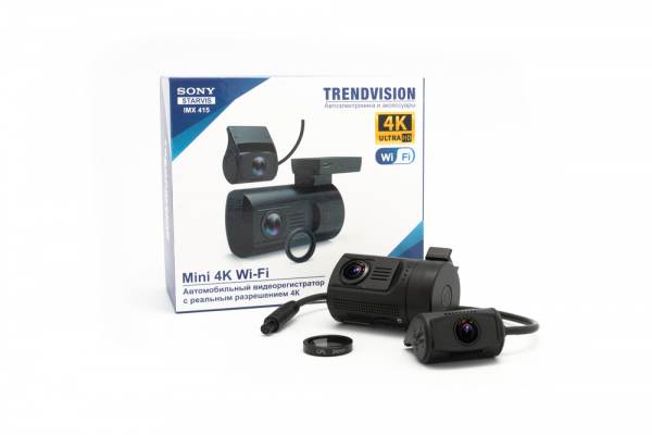 Купить Видеорегистратор TrendVision Mini 4K  Wi-Fi 2CH PRO