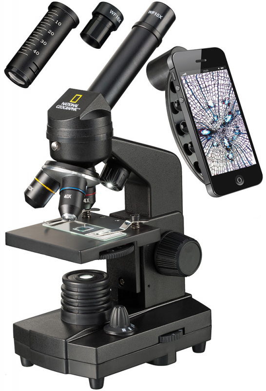 Купить Микроскоп Bresser National Geographic 40–1280x с адаптером для смартфона