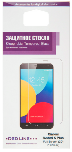Купить Защитное стекло Red Line для Xiaomi Redmi 5 Plus Full Screen tempered glass черный