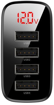 Купить Сетевая зарядка Baseus Mirror Lake Digital Display (CCJMHB-B01) 4xUSB 30W (Black) 1187762