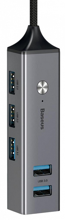Купить Хаб Baseus Cube USB to 3xUSB 3.0+2xUSB 2.0 CAHUB-C0G (Dark Grey) (995699)