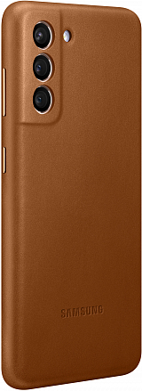 Купить Чехол-накладка Samsung Leather Cover для Galaxy S21, коричневый (EF-VG991LAEGRU)