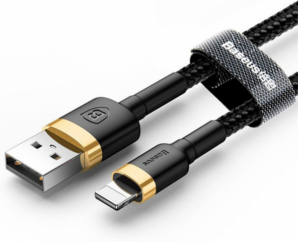 Купить Кабель Baseus cafule Cable USB For lightning 1.5A 2M Gold+Black