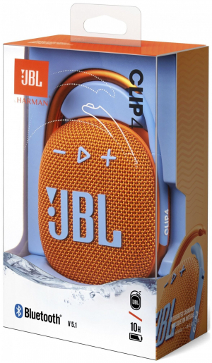 Купить Портативная акустика JBL Clip 4, 5 Вт, оранжевый