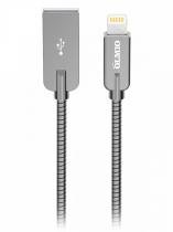 Купить Кабель OLMIO Steely USB 2.0 - 8pin 2,1A серый металлические штекеры металлическая оплетка