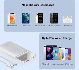 Купить Внешний аккумулятор Baseus Magnetic Wireless Charging 10000mAh PPMT-02 (White) 1196199