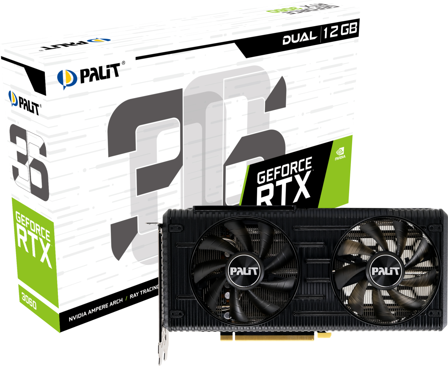 Купить Видеокарта Palit RTX3060 DUAL 12G GDDR6 192bit 3-DP HDMI