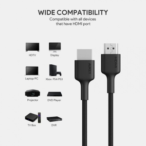 Купить Кабель Aukey Impulse HDMI 2.0 High-Speed HDMI Cable 4K 60Hz (6.6ft 2-Pack)