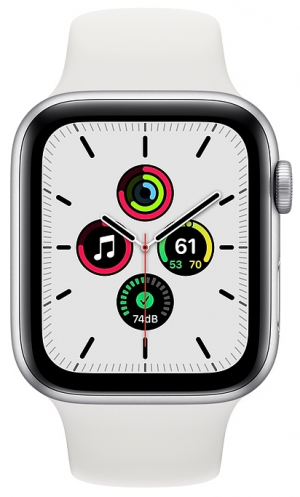 Купить Смарт-часы Apple Watch SE 44mm Silver Aluminum Case with White Sport Band (MYDQ2RU/A)