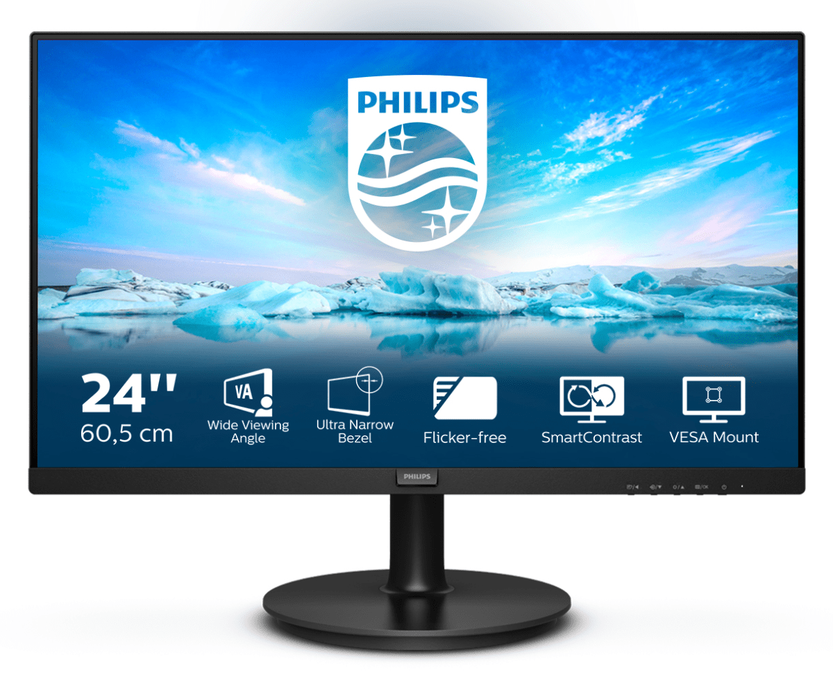 Купить Монитор LCD 23.8'' 16:9 1920х1080(FHD) VA, nonGLARE, 75 Hz, 250 cd/m2, H178°/V178°, 3000:1, 16.7M, 4ms, VGA, HDMI, Tilt, Black