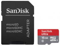 Купить Карта памяти MicroSD 16Gb SanDisk Ultra 80 MB/s SDSQUNS-016G-GN3MA Class 10