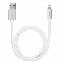 Купить Кабель Deppa Leather USB - 8-pin для Apple, алюминий/экокожа, MFI, 1.2м, белый 72267