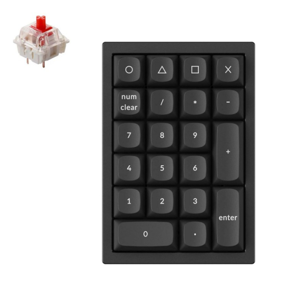 Купить Механическая клавиатура QMK Keychron Q0 (цифровой блок), алюминиевый корпус, RGB подсветка, Gateron G Pro Red Switch, Hot Swap, Black