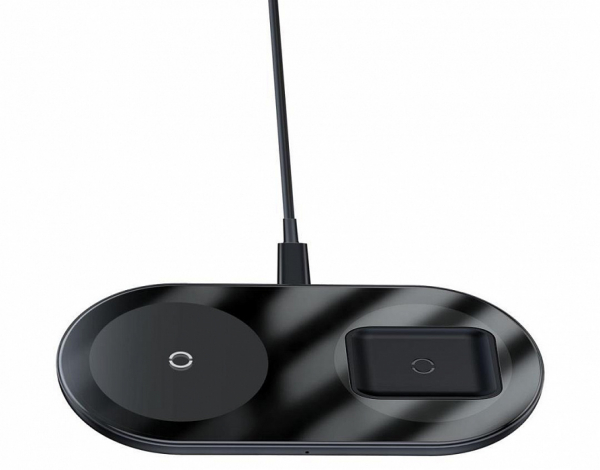 Купить Беспроводное зарядное устройство Baseus New Simple 2in1 Wireless Charger 18W For Phones+Pods Black