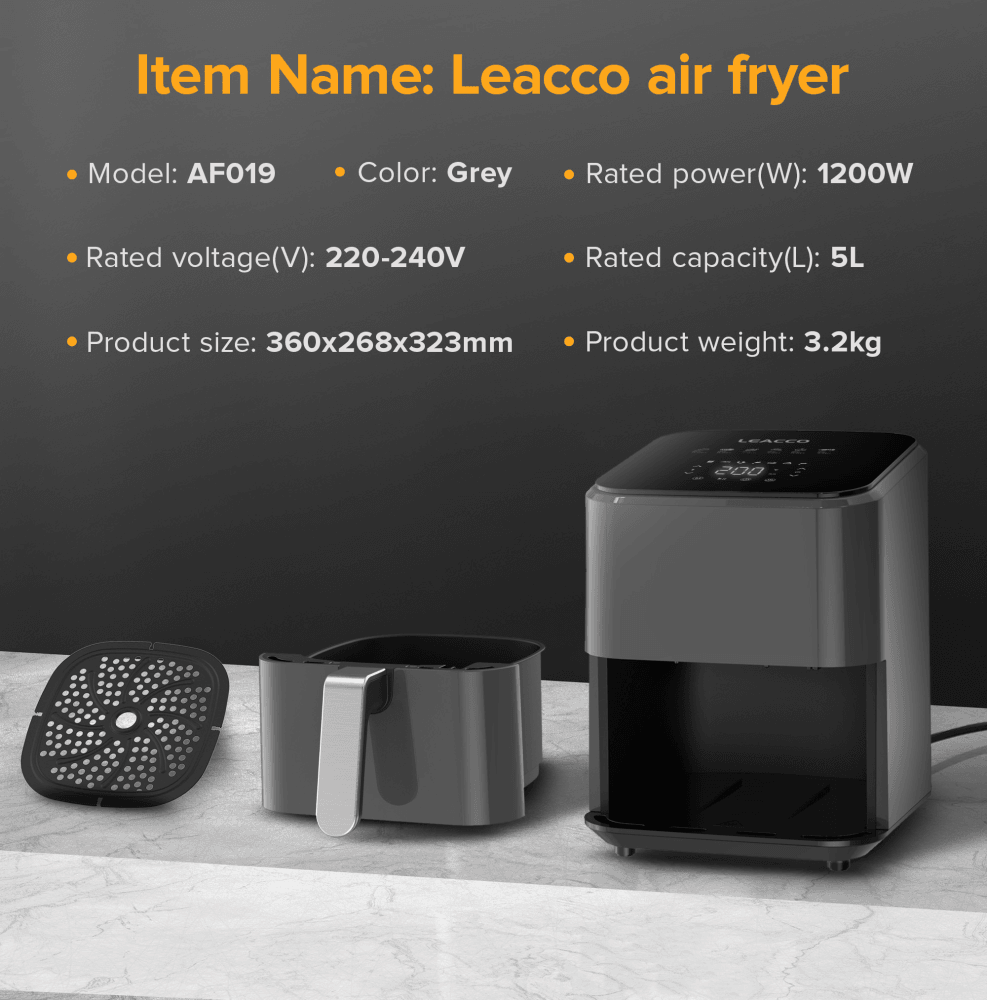 Купить Аэрогриль LEACCO AF010 Air Fryer Black