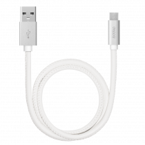 Купить Кабель Deppa Leather USB - micro USB, алюминий/экокожа, 1.2м, белый 72269