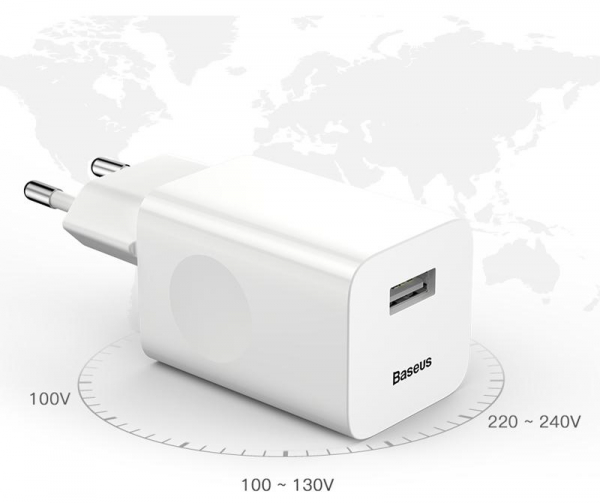 Купить Зарядное устройство Baseus 24W Travel EU Plug Wall Charger