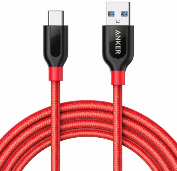 Купить Кабель Anker Powerline+ USB-C to USB A 3.0 1,8 м Красный