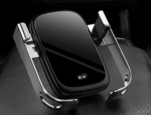 Купить Автодержатель Baseus Rock-solid Electric Holder Wireless charger Silver