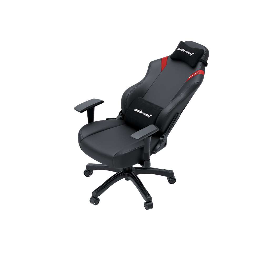Купить Кресло игровое Anda Seat Luna series  цвет черный с красными вставками, размер L (110кг), материал ПВХ (модель AD18)